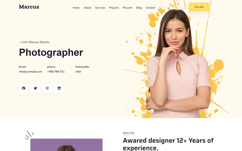 Marcus – Personal Portfolio WordPress Theme