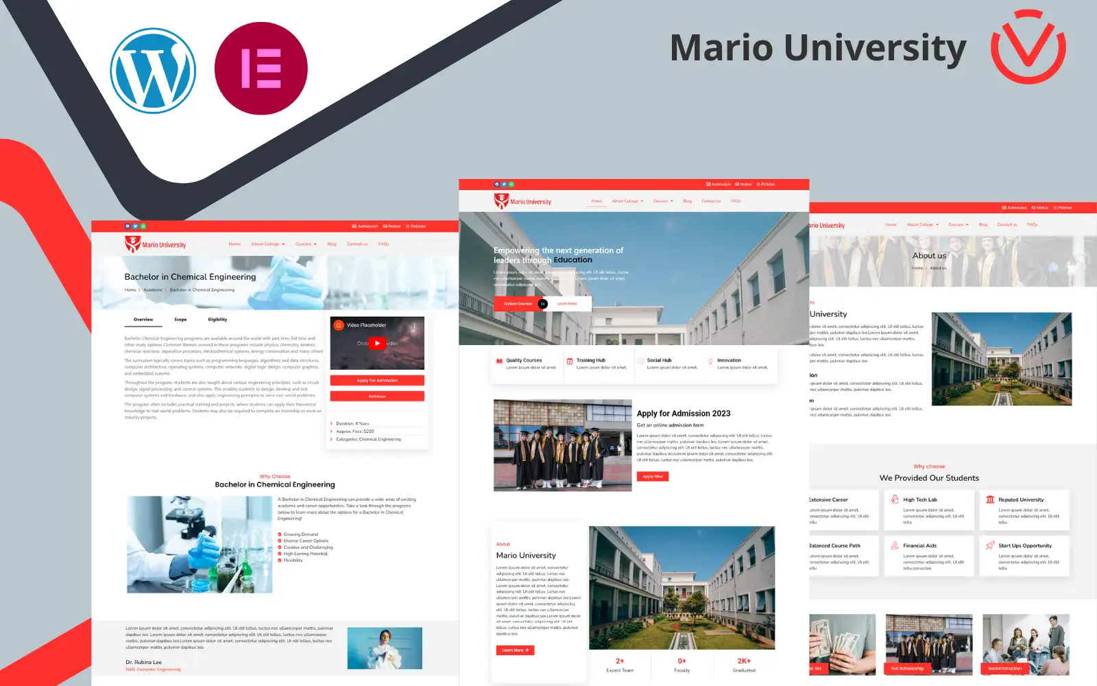 Mario University – Elementor Template Kit Elementor Kit
