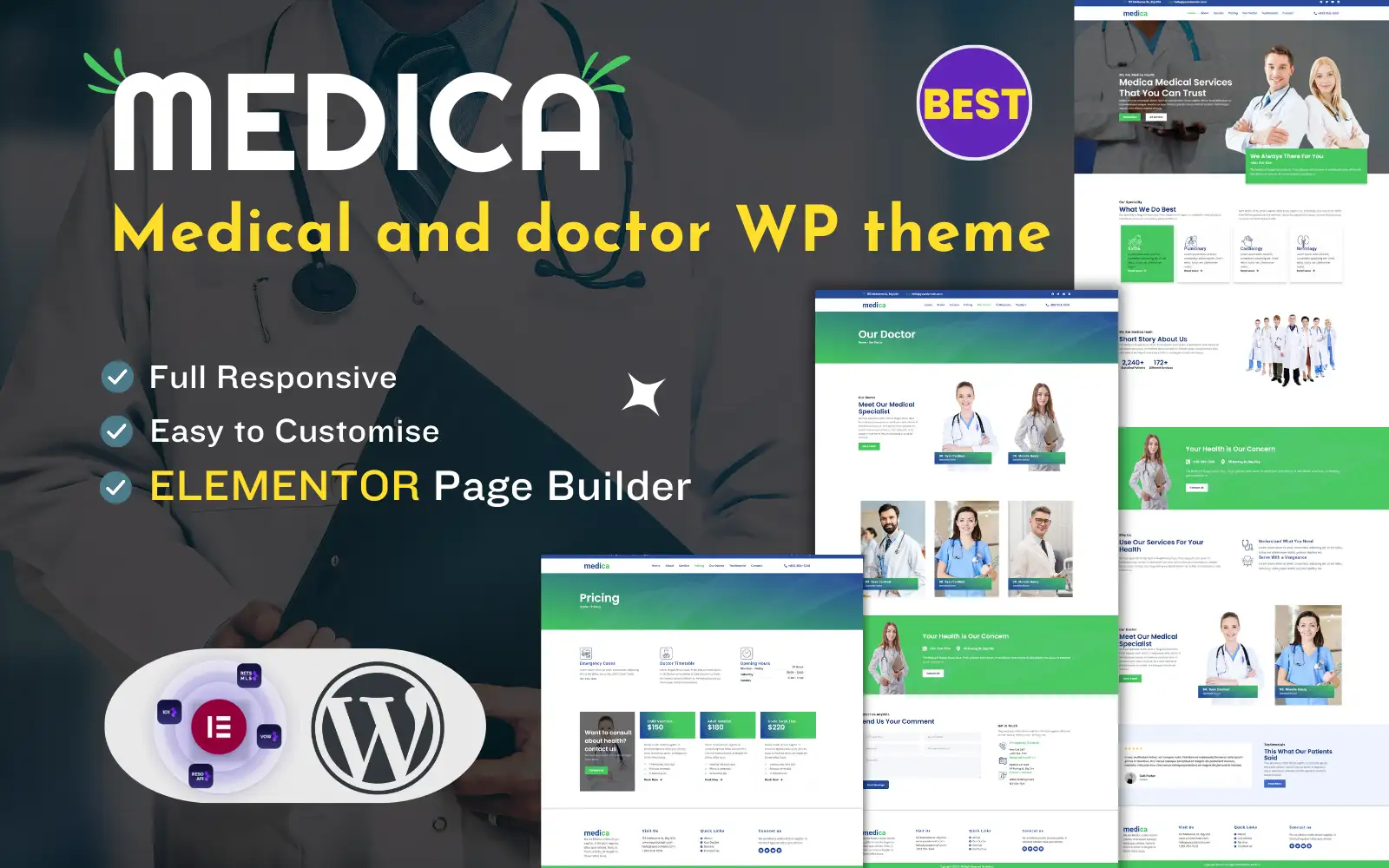 Medica Medical Doctor WordPress Responsive Theme WordPress Theme