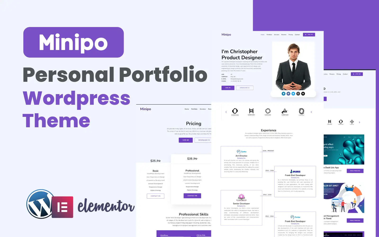 Minipo – Personal Portfolio WordPress Theme