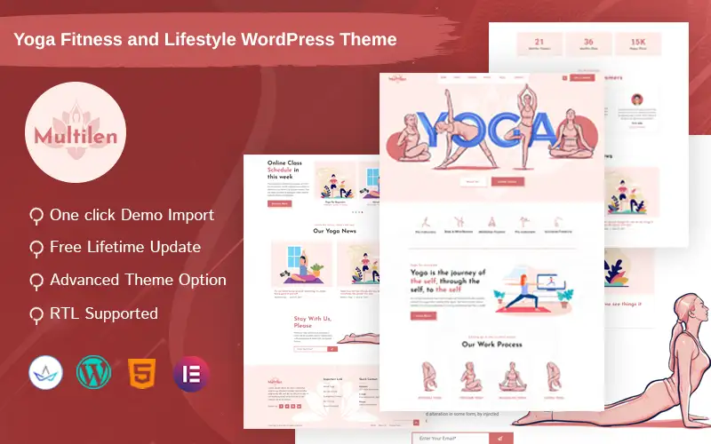Multilen – Yoga Gym Fitness and Lifestyle WordPress Theme