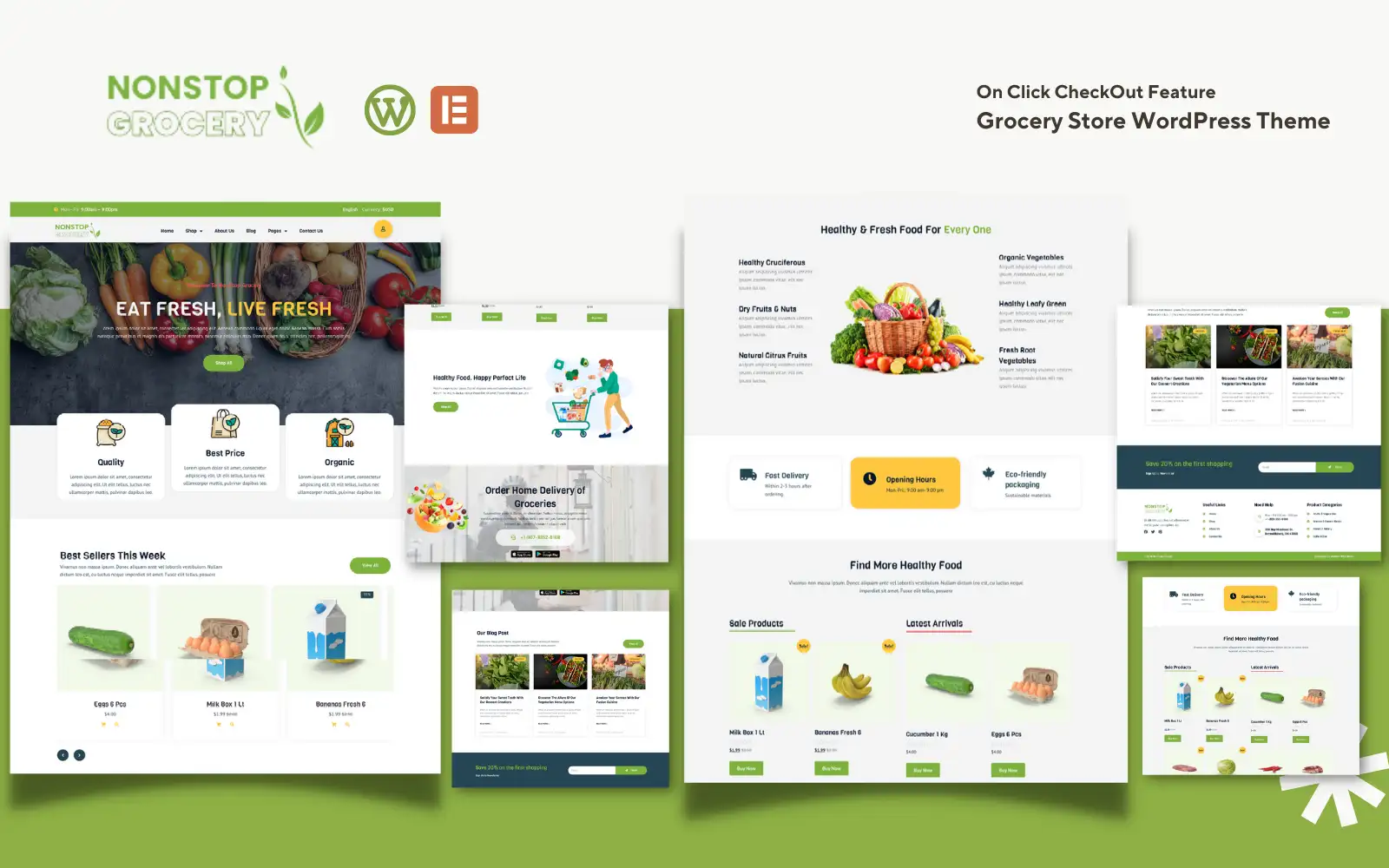 NonStop Grocery – One Click Check Out Grocery & Organic Food Theme WooCommerce Theme