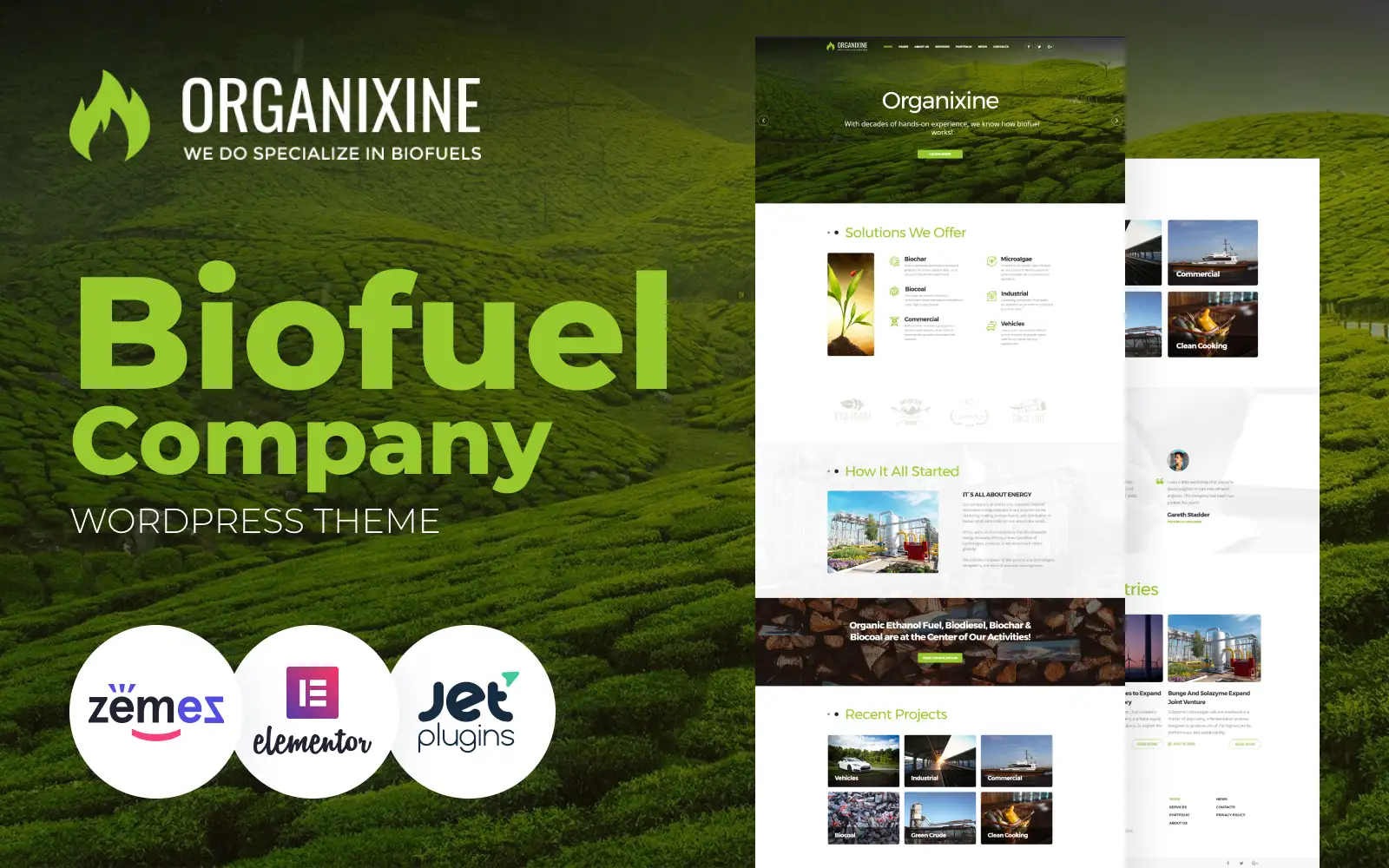 Organixine – Biofuel Company WordPress Theme