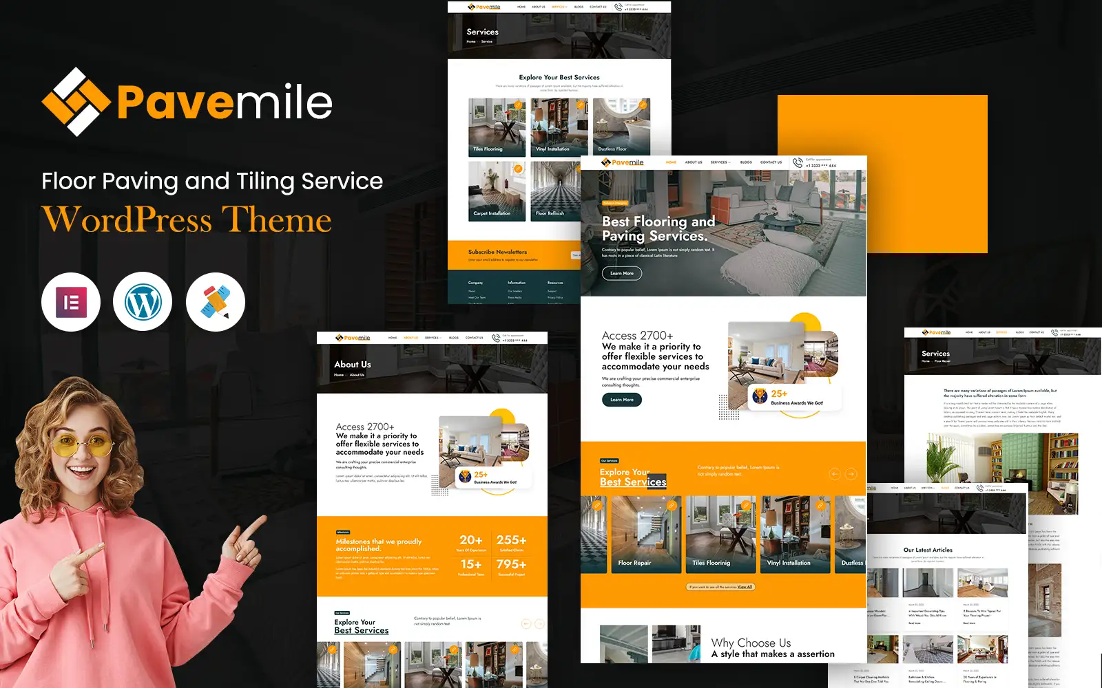 Pavemile – Floor Paving and Tiling Service WordPress Theme