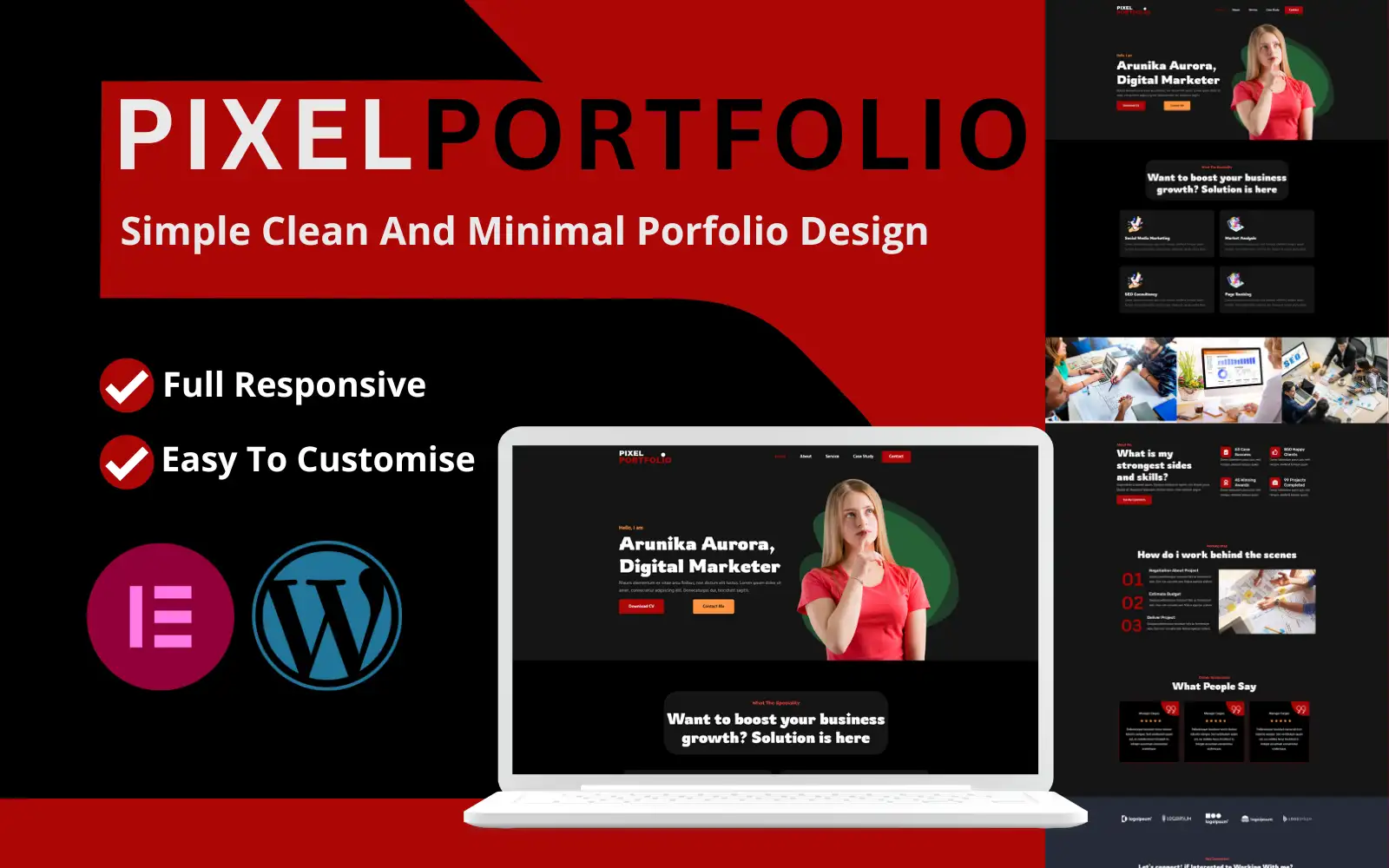 Pixelportfolio – Unique and minimalist wordpress Portfolio Theme WordPress Theme
