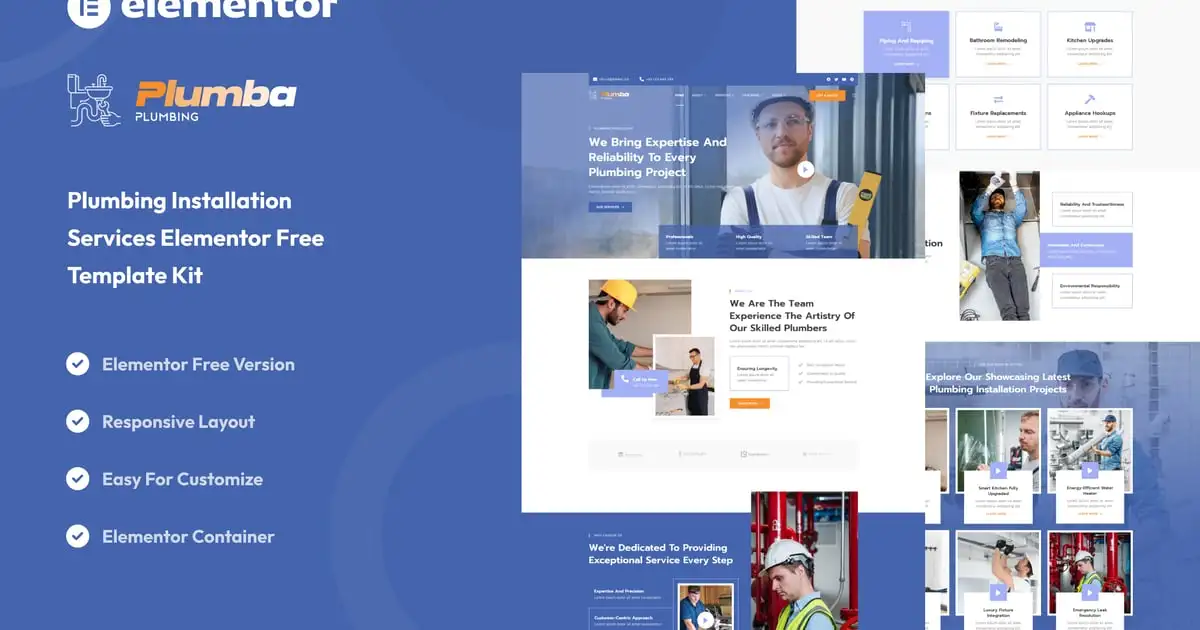 Plumba – Plumbing Installation Service Elementor Template Kit