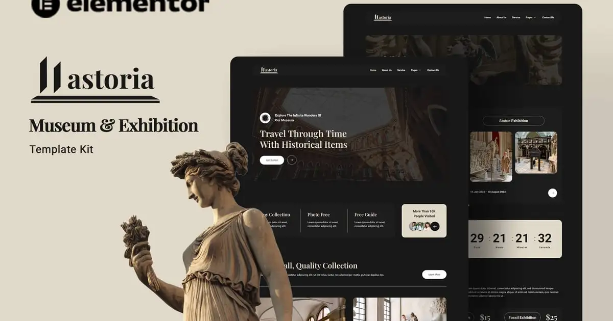 Lastoria – Museum & Exhibition Elementor Template Kit