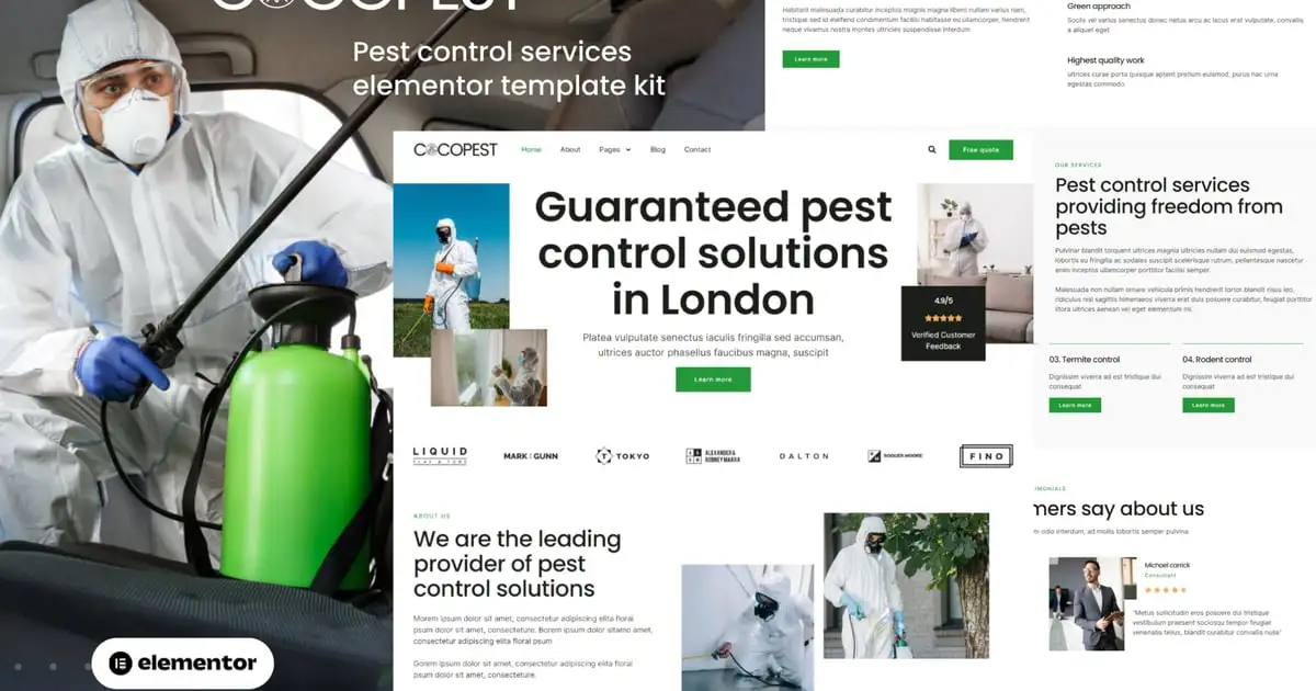 Cocopest – Pest Control Services Elementor Template Kit