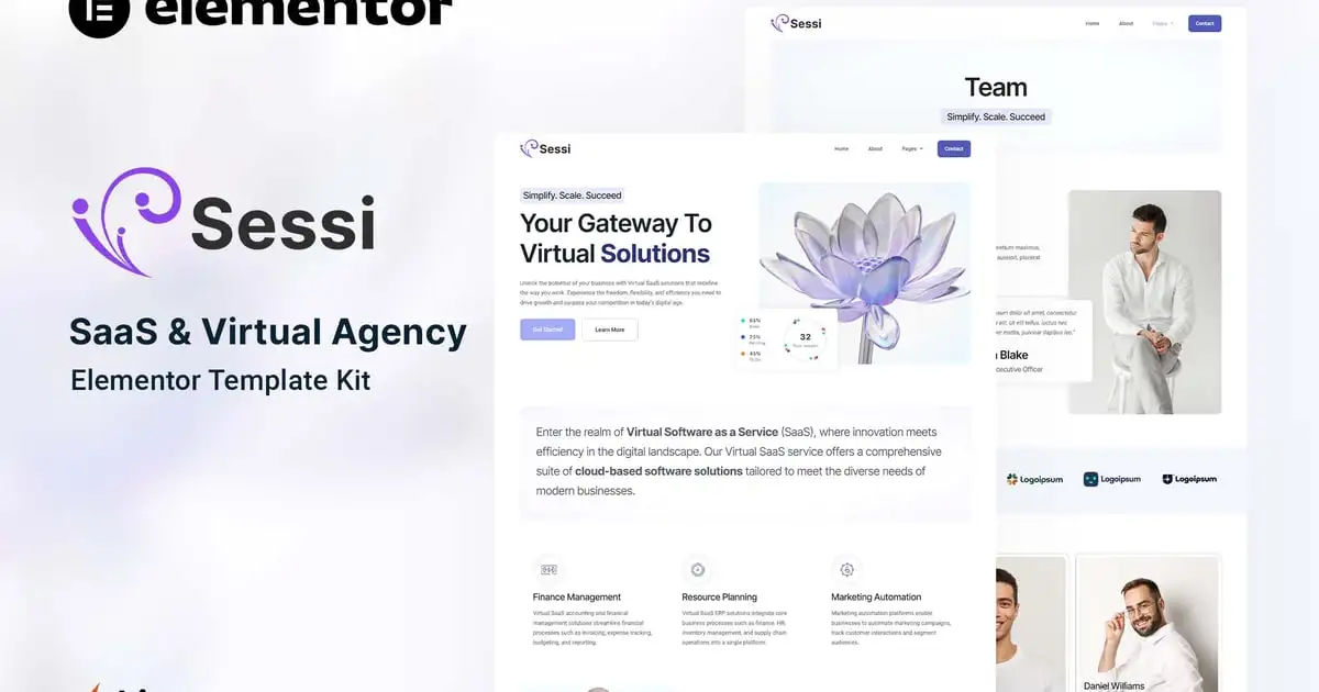 Sessi – Saas & Virtual Agency Elementor Template Kit