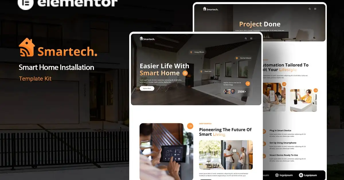 Smartech – Smart Home Installation Elementor Template Kit