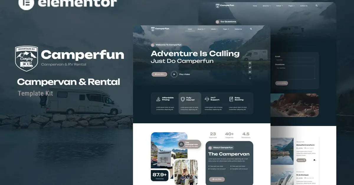 Camperfun – Campervan & Rental Elementor Template Kit