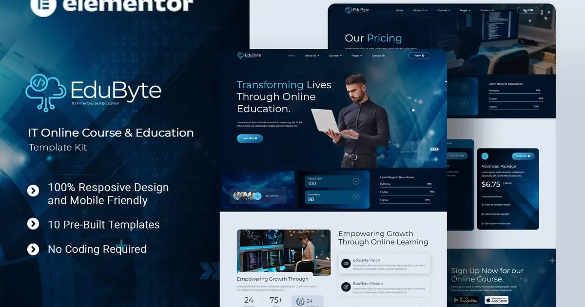 EduByte – IT Online Course & Education Elementor Template Kit