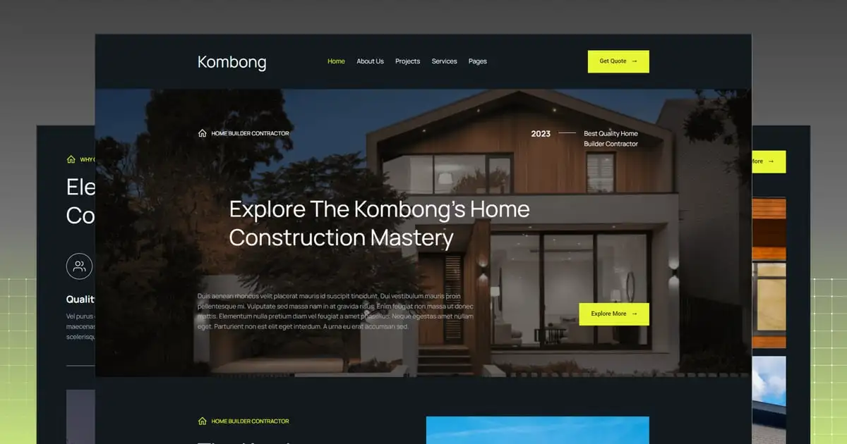 Kombong – Modern Real Estate Agent Elementor Template Kit