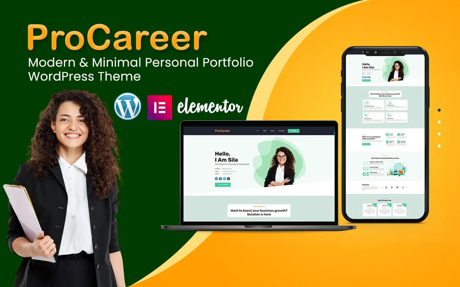 ProCareer – A stunning and professional Portfolio WordPress theme WordPress Theme