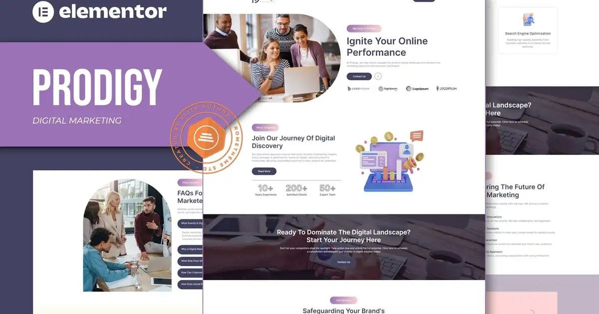 Prodigy – Digital Marketing Elementor Template Kit