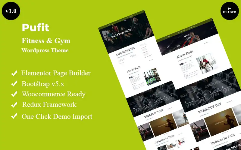 Pufit – Fitness & Gym WordPress Theme WordPress Theme