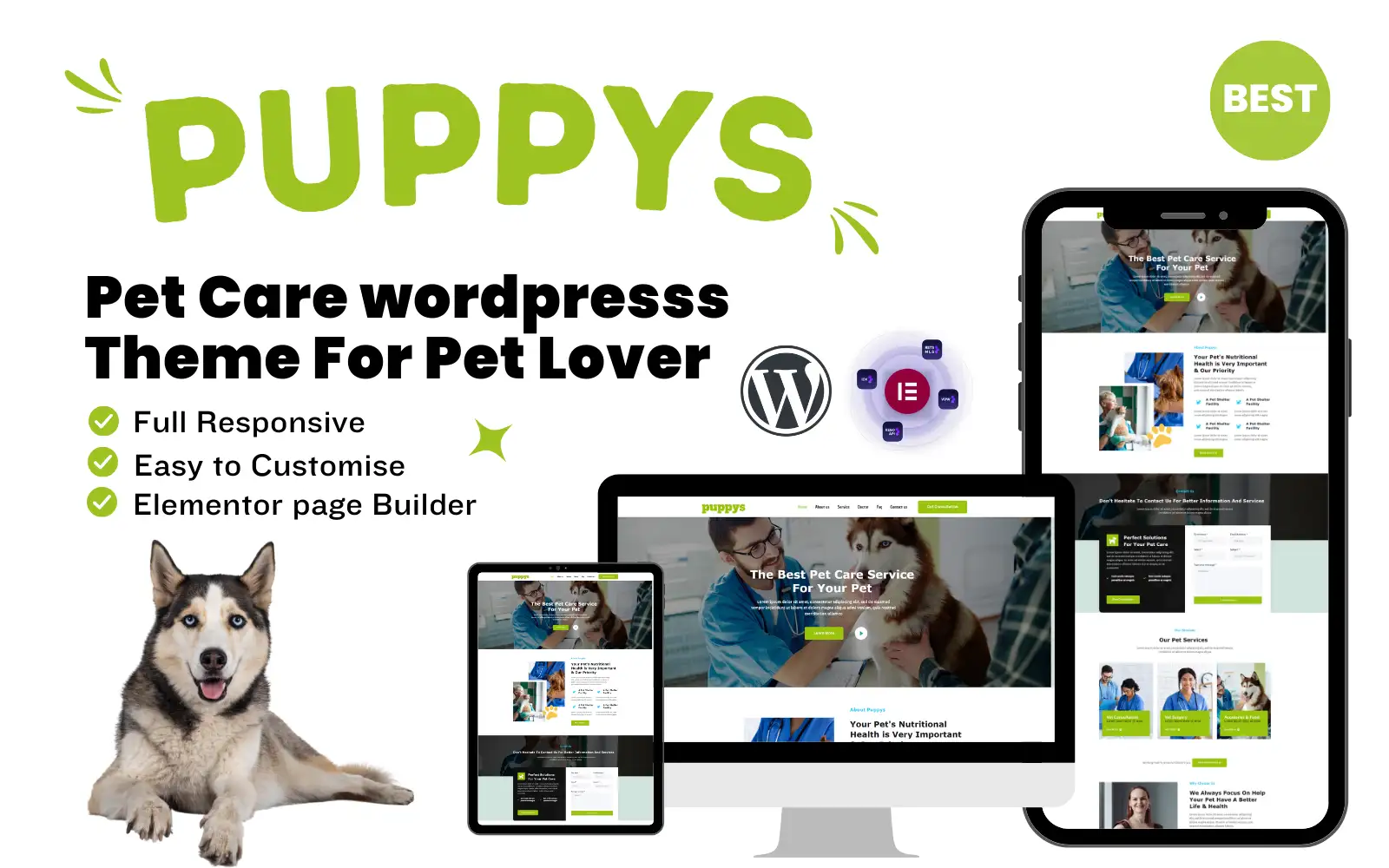Puppys Pet Care Vet WordPress Full Responsive Theme WordPress Theme
