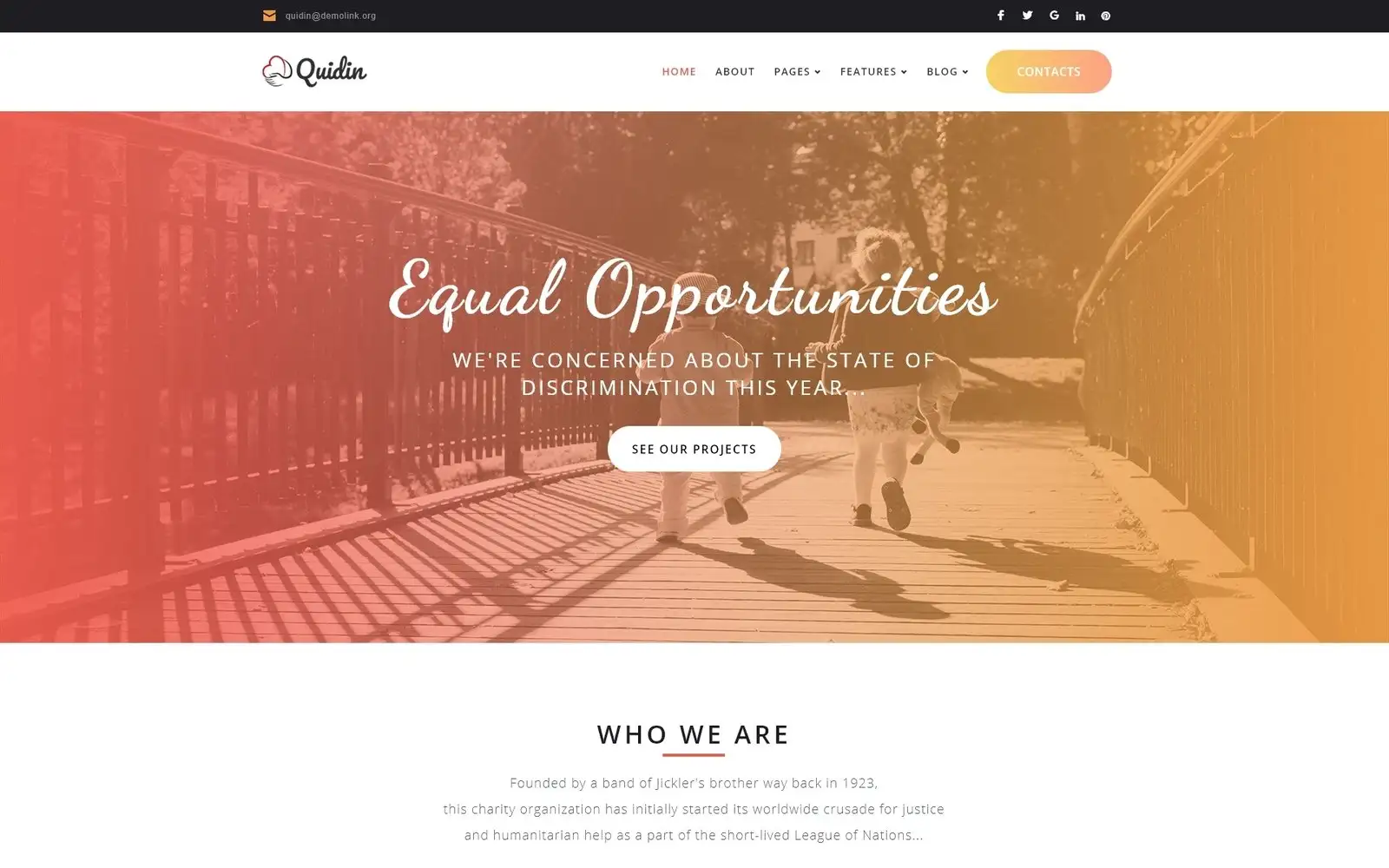 Quidin – Charity Fully Responsive WordPress Theme