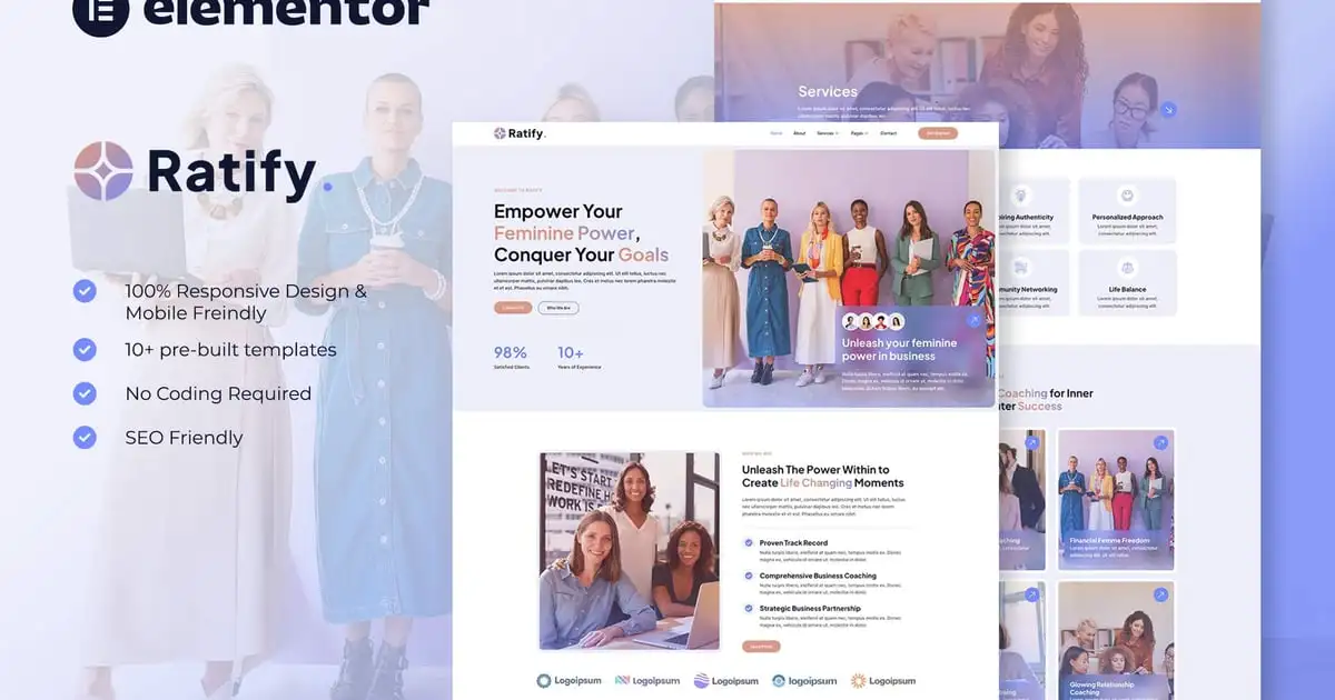 Ratify – Feminine Business Coaching Elementor Template Kit