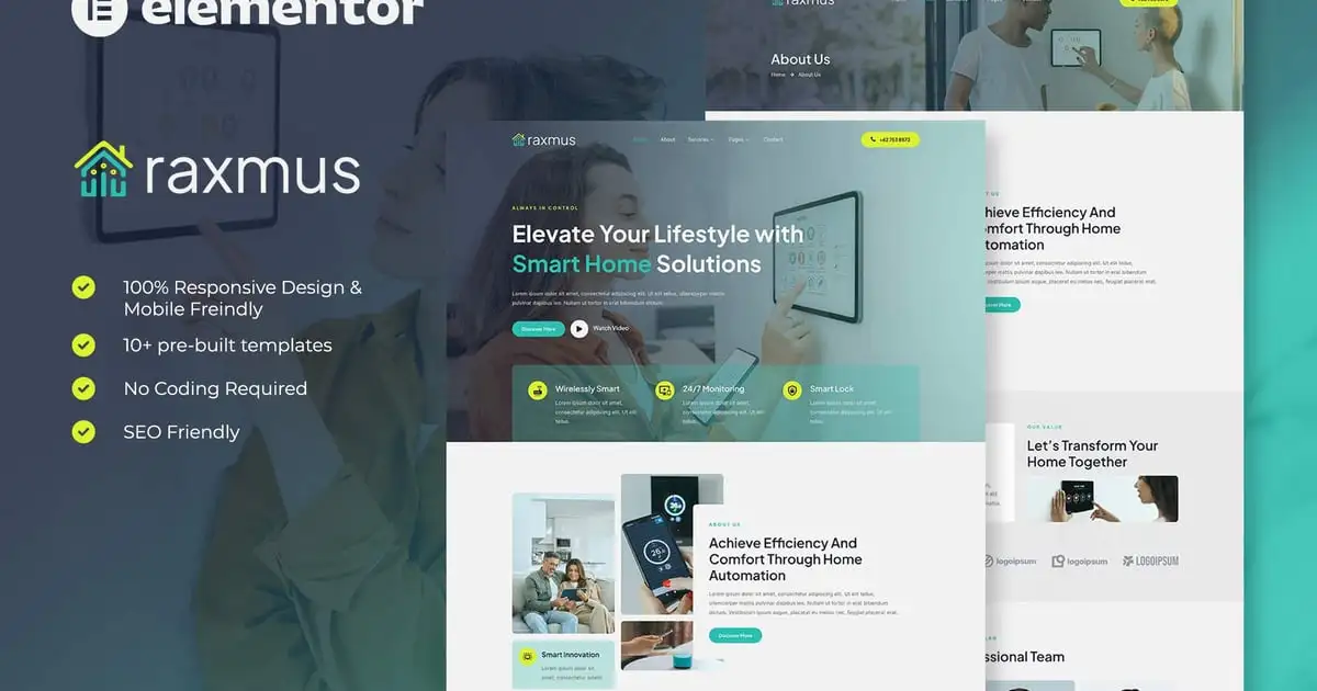 Raxmus – Smart Home Automation Elementor Template Kit
