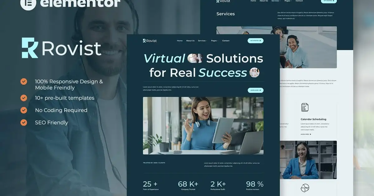 Rovist – Virtual Assistant Service Elementor Template Kit