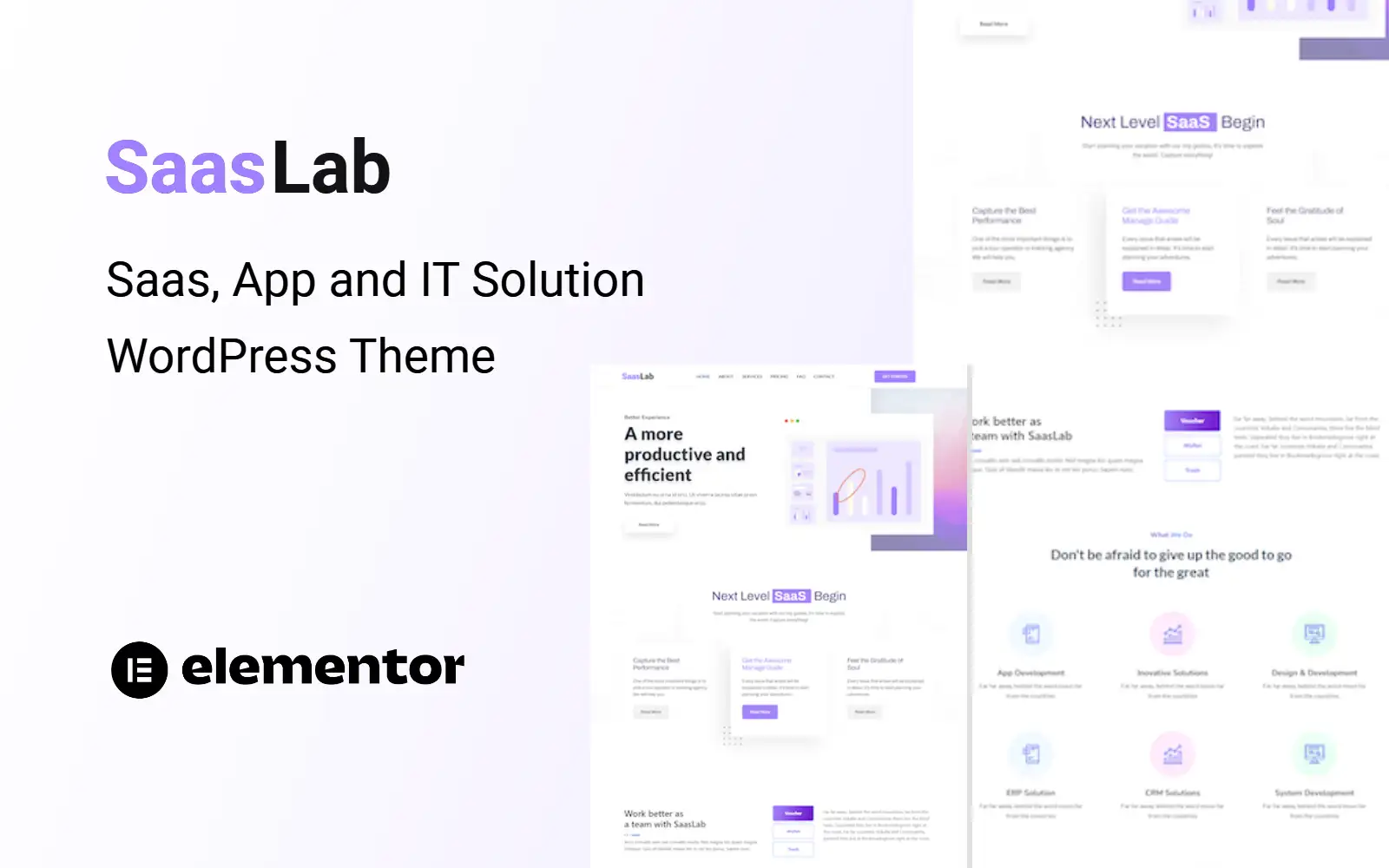SaasLab – SaaS, App and IT Solution One Page WordPress Theme