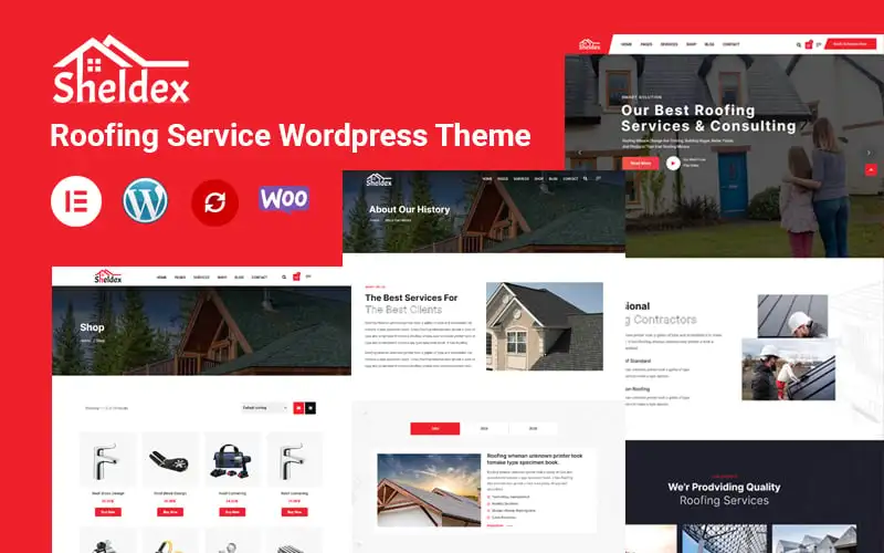 Sheldex – Roofing Company Elementor WordPress Theme WordPress Theme