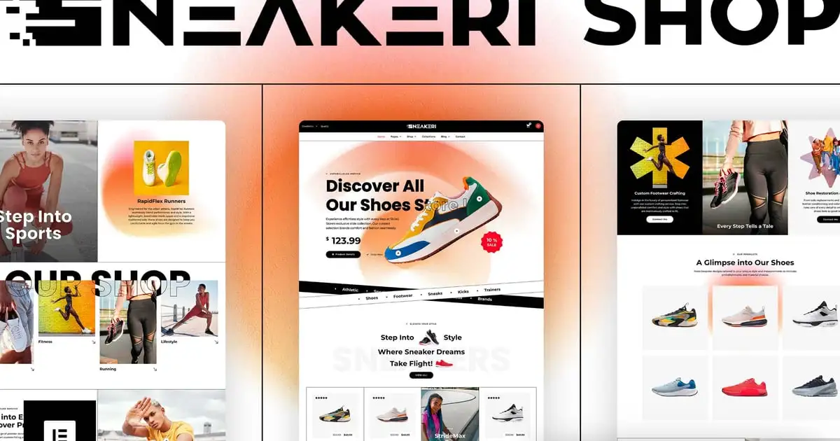 Sneakeri – Sports Shoes Store Elementor Pro Template Kit