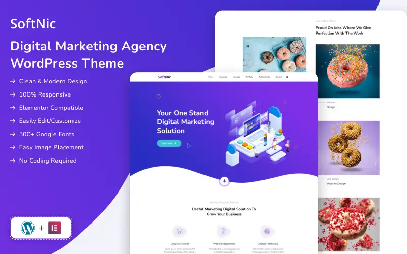Softnic – Digital Marketing Agency WordPress Theme