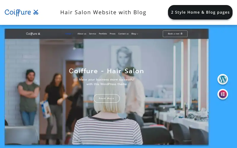 Сoiffure – Hair Salon Website with Blog Elementor WordPress Theme