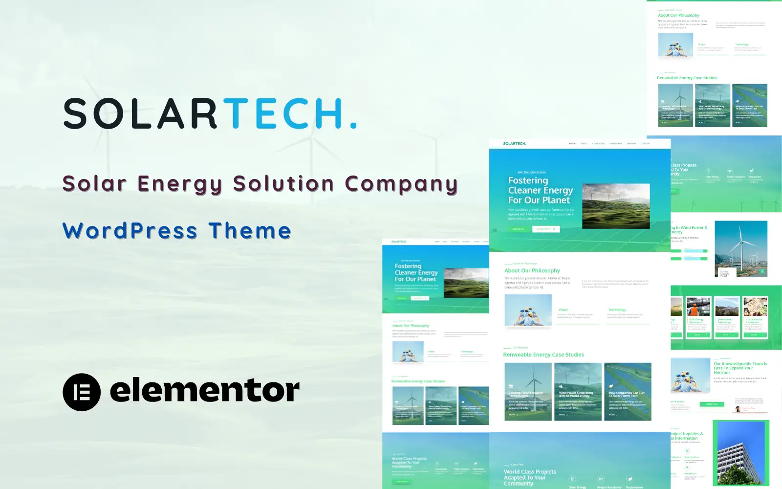 Solartech – Solar Energy Solution Company One Page WordPress Theme