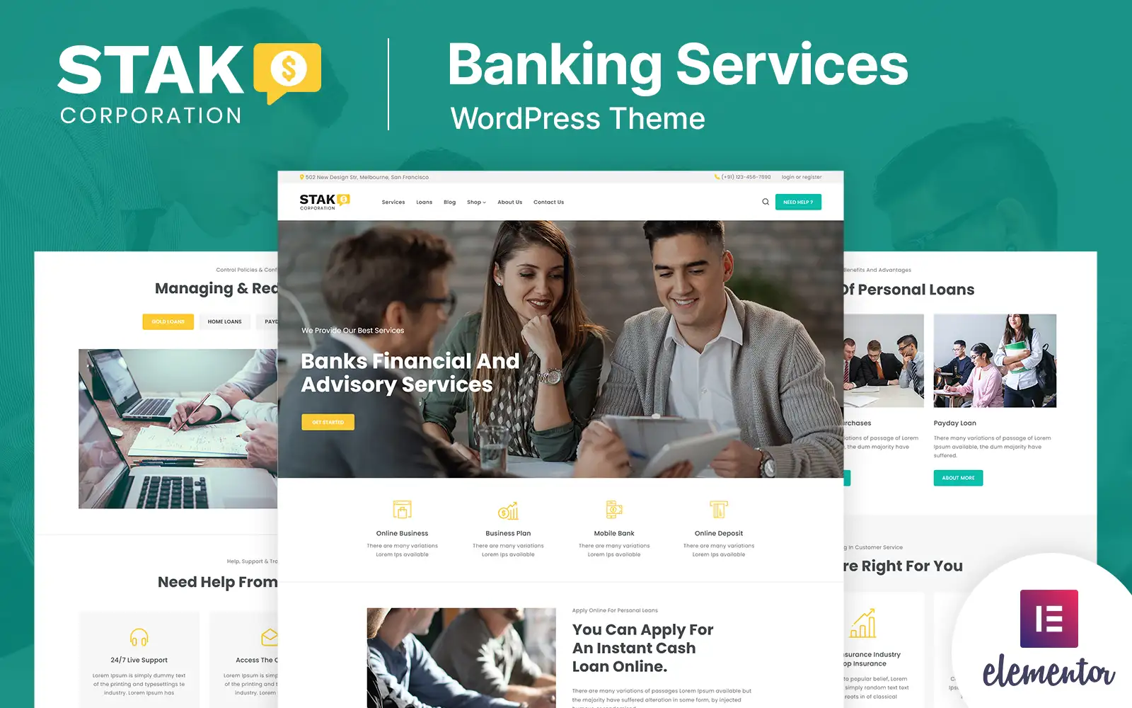 Stak – Banking, Loan Business and Finance WordPress Theme
