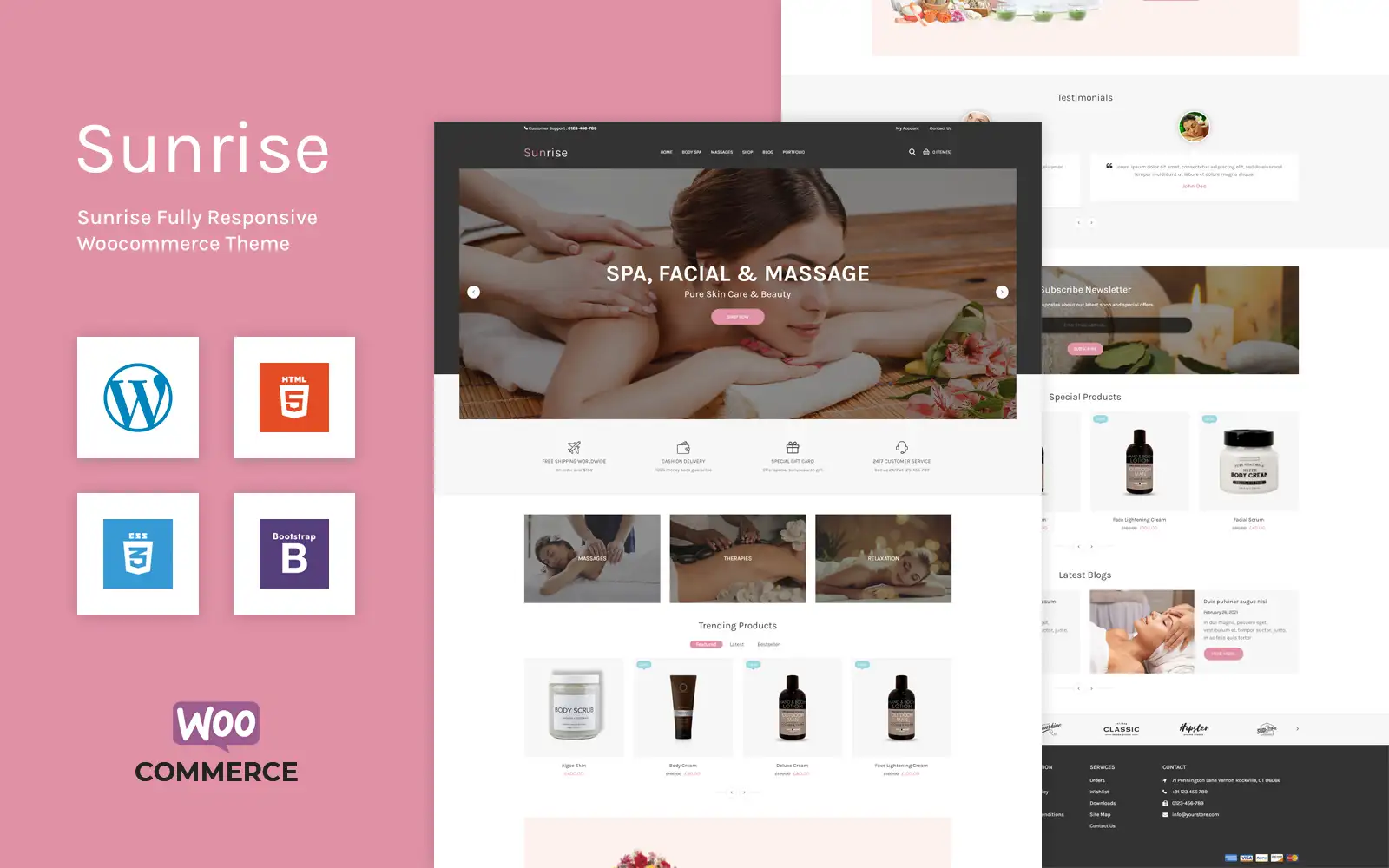 Sunrise – Spa | Facial | Massage WooCommerce Template WooCommerce Theme