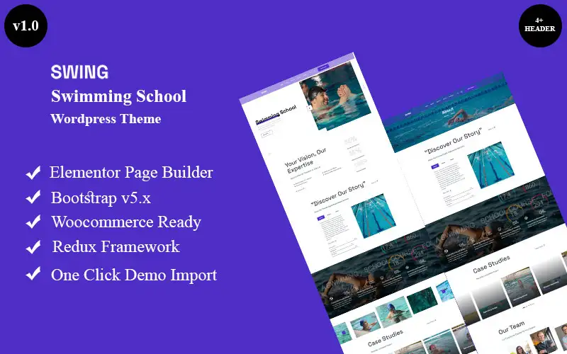 Swing – Swimming School WordPress Theme WordPress Theme