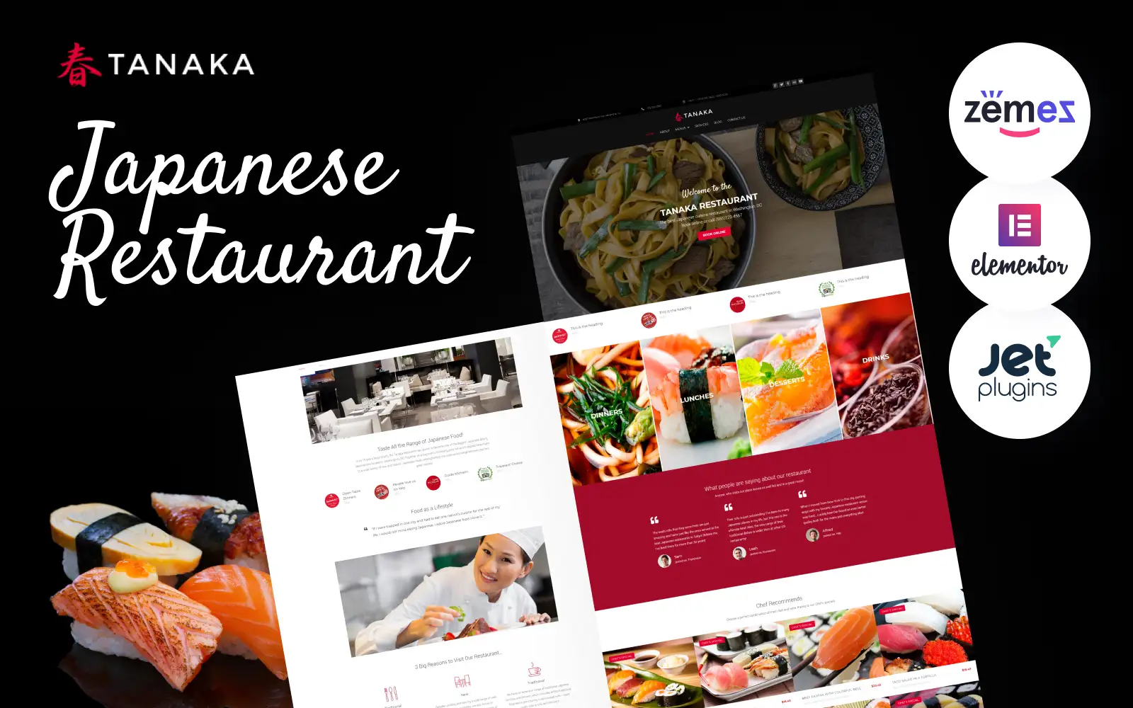 Tanaka – Japanese Restaurant WordPress Theme