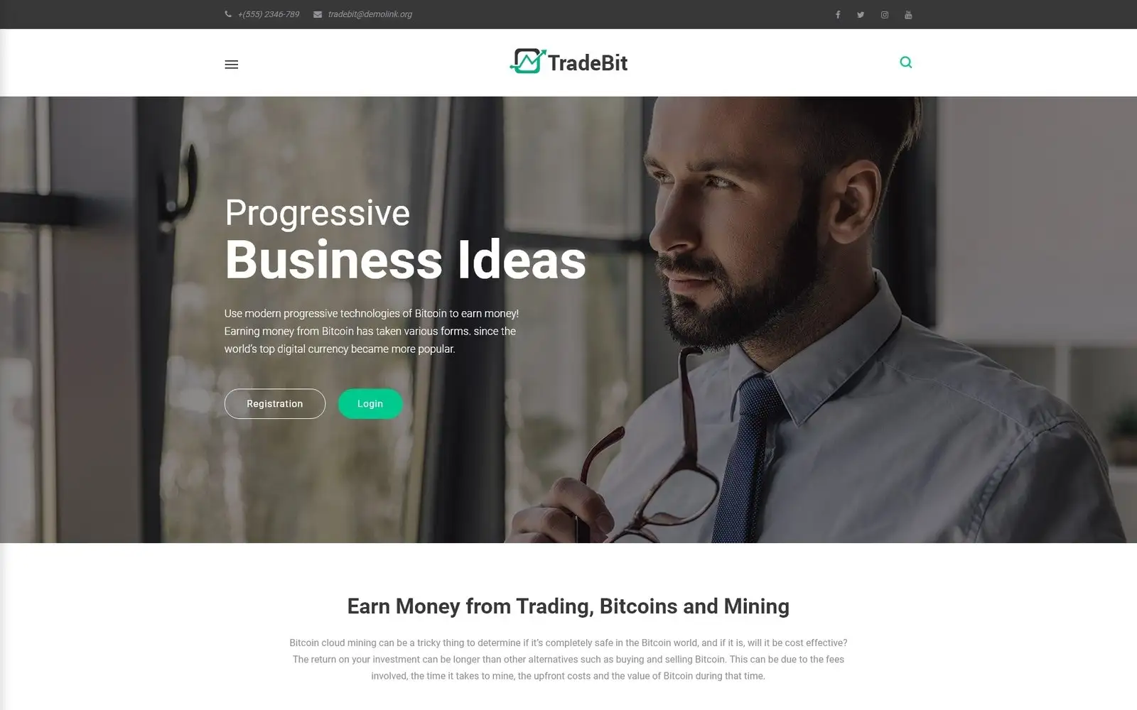 TradeBit – Bitcoin-Trading WordPress Theme