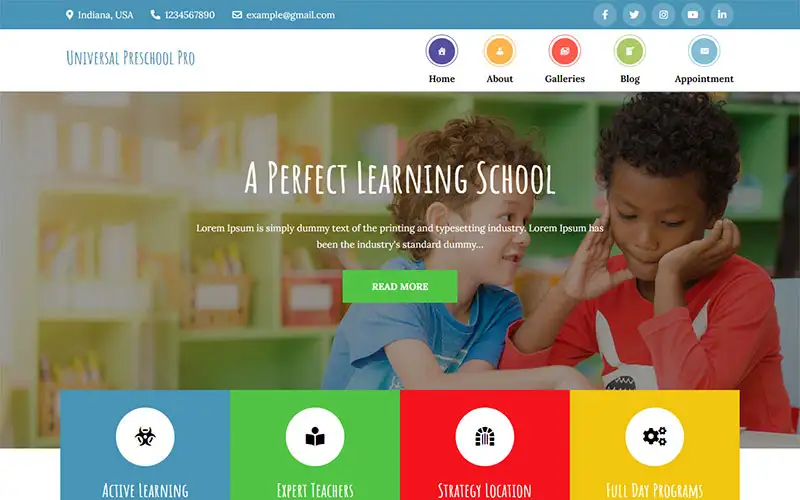 Universal Preschool Pro – Clean and Modern Kids Theme WordPress Theme