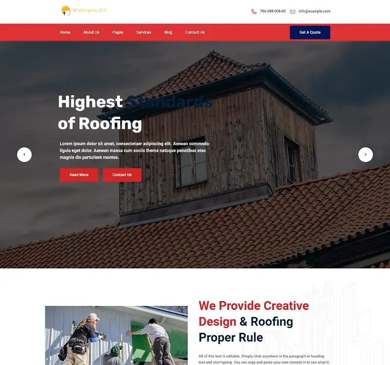 Usa Roofing Repair WordPress Elementor themes WordPress Theme