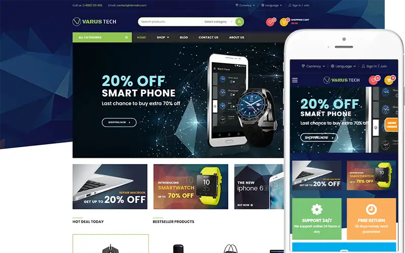 Varus Tech – Electronics Store Theme WooCommerce Theme