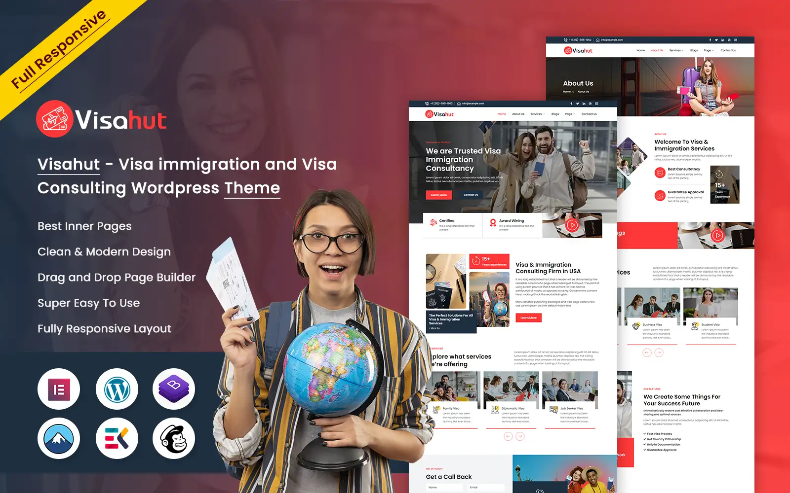 Visahut – Visa immigration and Visa Consulting WordPress Theme