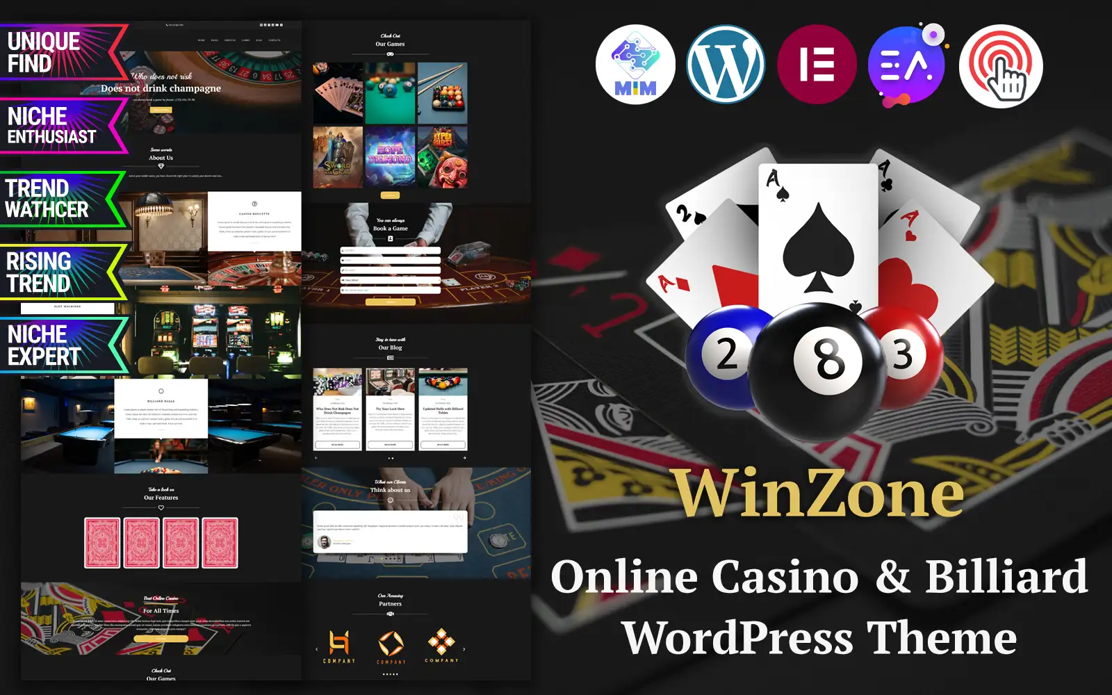 WinZone – Online Casino & Billiard WordPress Theme