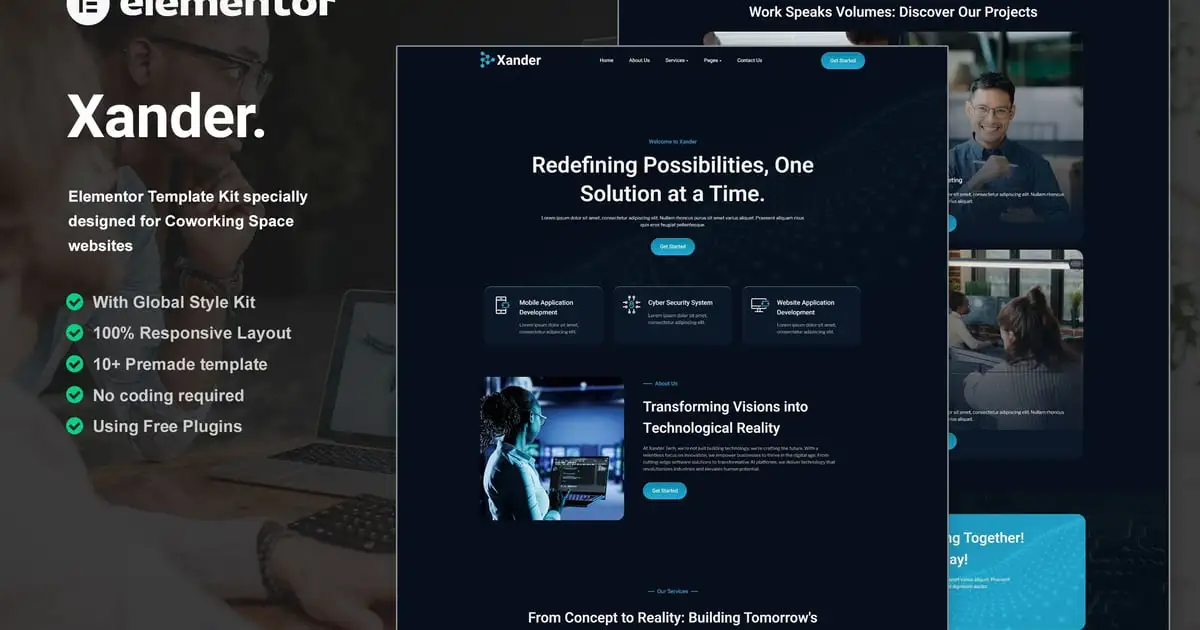Xander – Tech Company Elementor Template Kit