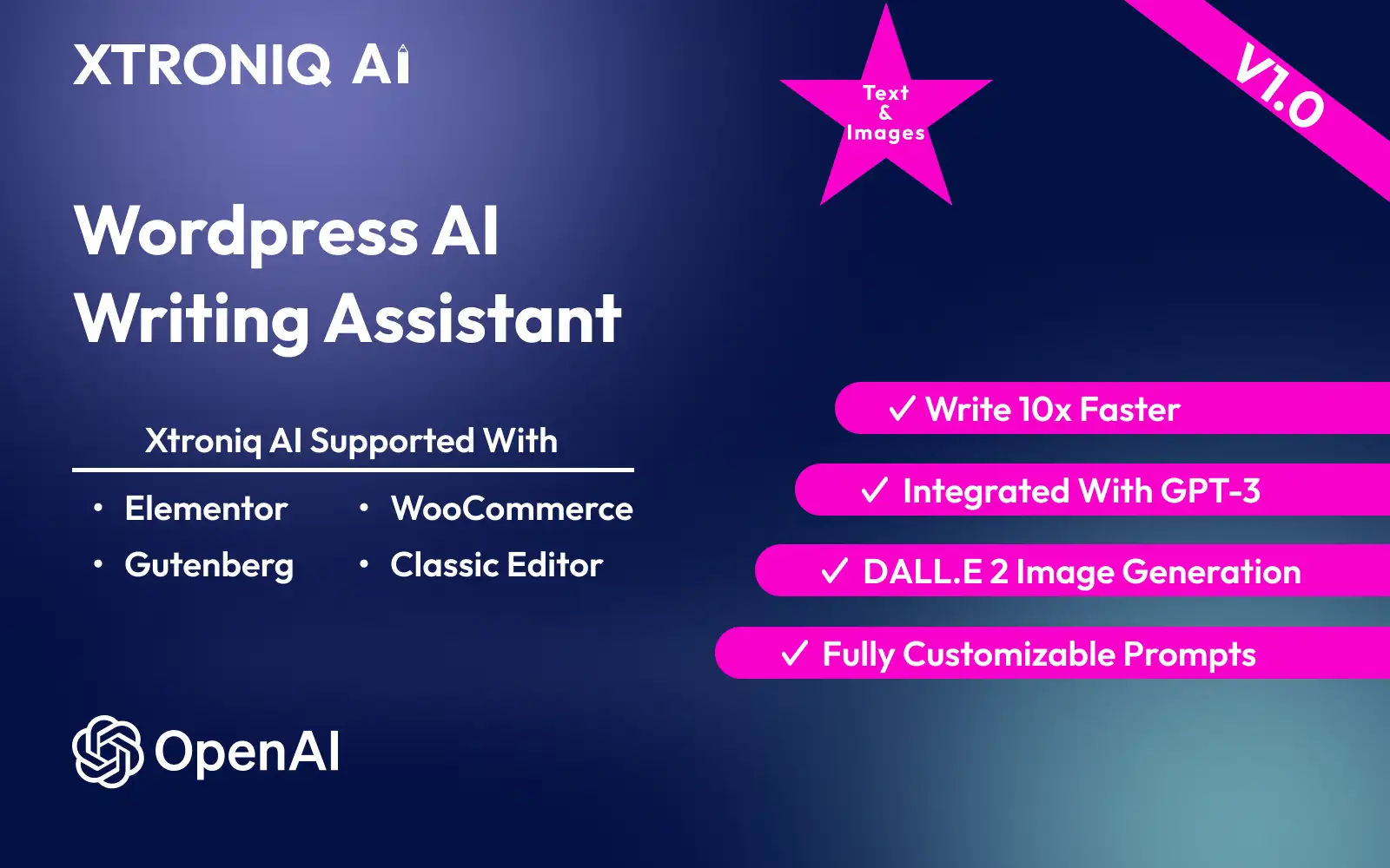 XtroniqAI – WordPress AI Writing Content Generation Tools | OpenAI GPT-4 WordPress Plugin