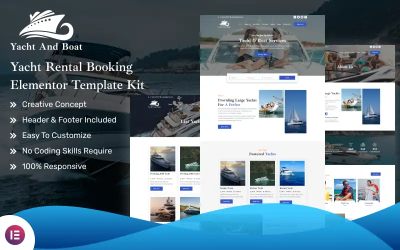 Yacht And Boat – Yatch Rental Booking Elementor Template Kit Elementor Kit