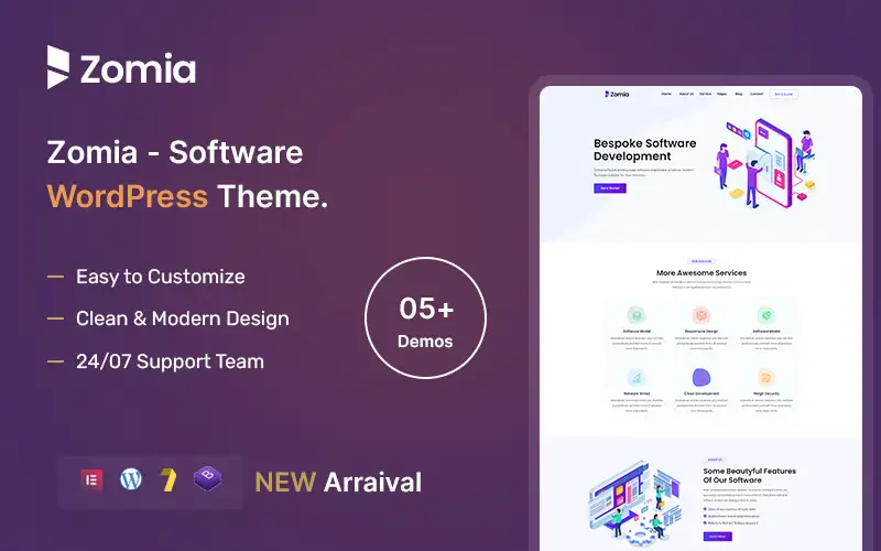 Zomia – Software WordPress Theme.