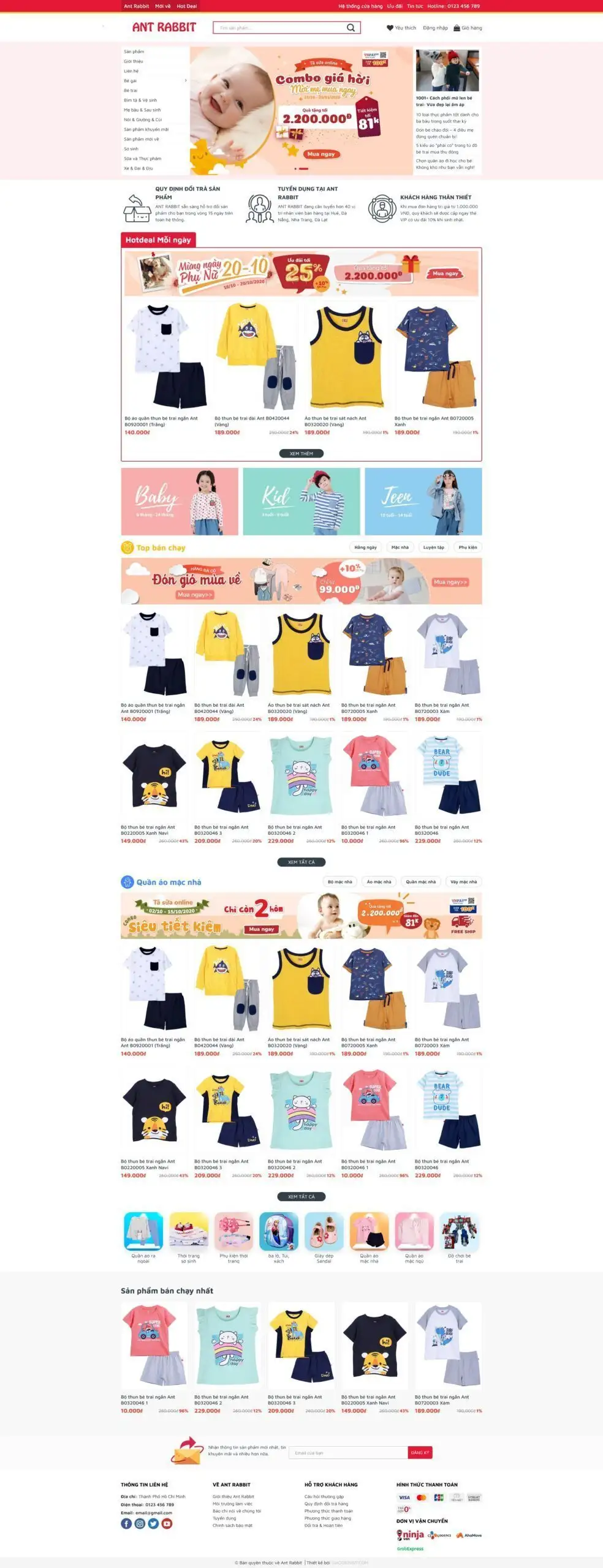 Mẫu Website Đồ Mẹ Và Bé 2 - Shop Online - Cài Đặt Sẵn