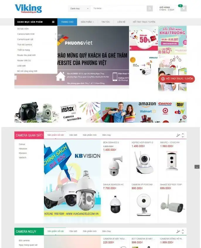 Mẫu Website Bán Camera An Ninh Giám Sát 05 - Shop Online - Cài Đặt Sẵn