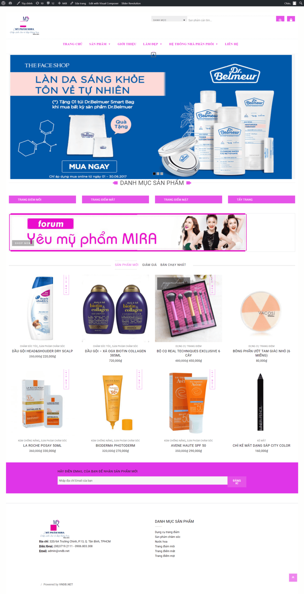 Mẫu Website Bán Mỹ Phẩm Trang Điểm - Shop Online - Cài Đặt Sẵn