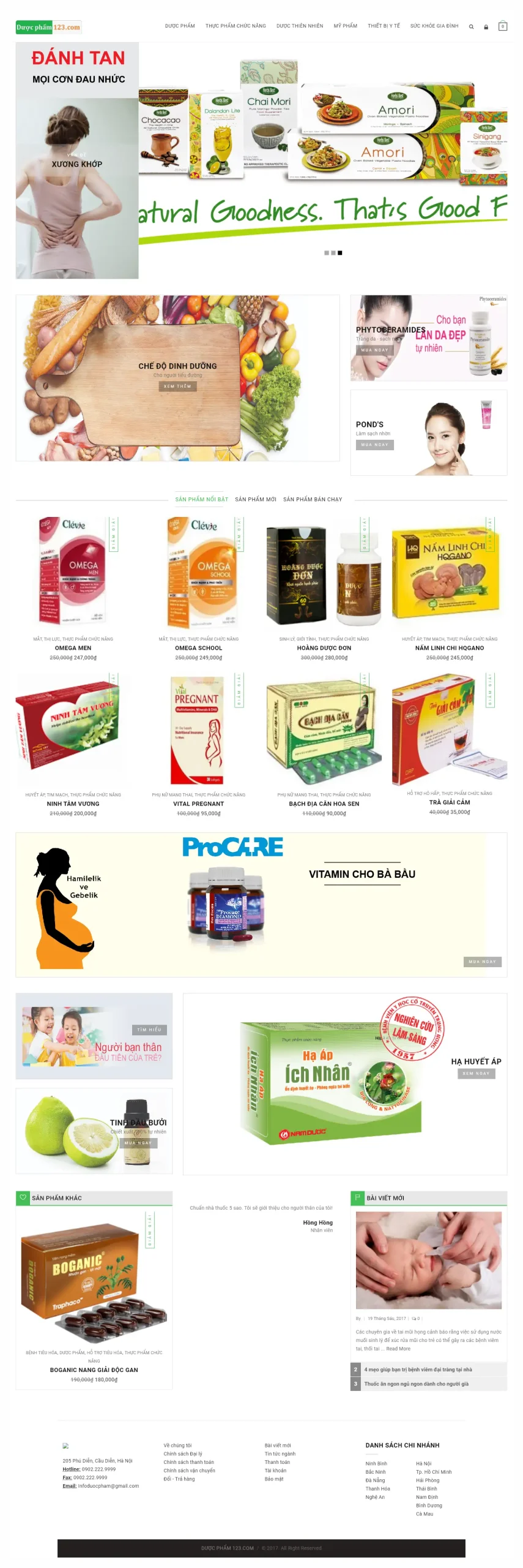 Mẫu Website Bán Thực Phẩm Chức Năng Thuốc - Shop Online - Cài Đặt Sẵn