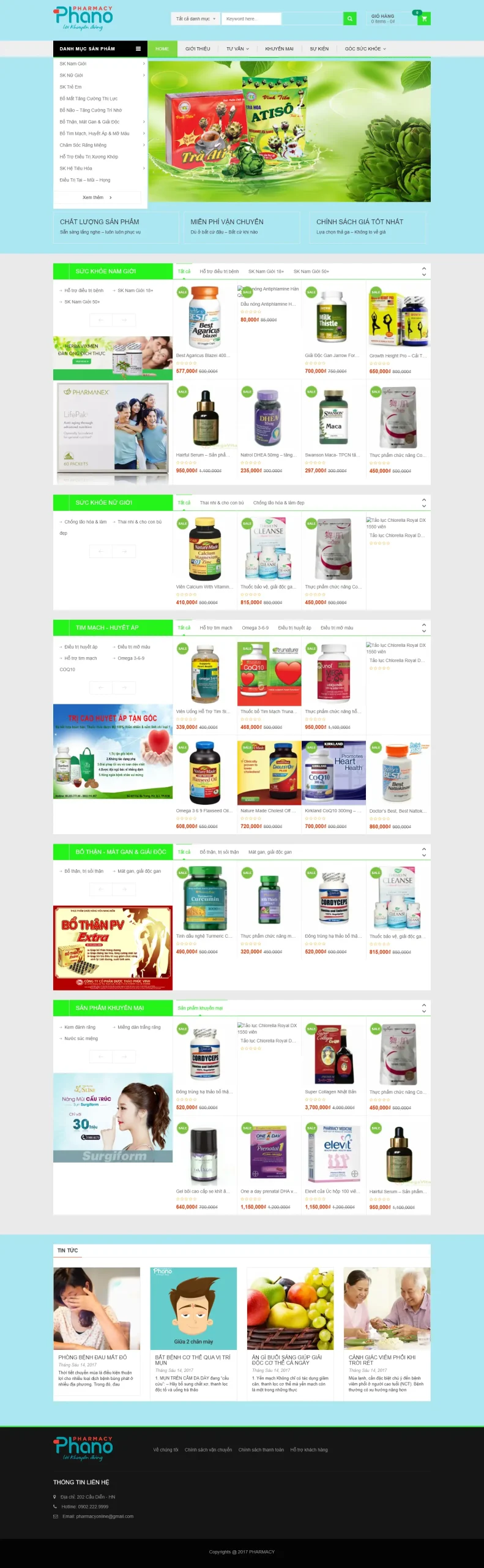 Mẫu Website Bán Thực Phẩm Chức Năng Thuốc 02 - Shop Online - Cài Đặt Sẵn